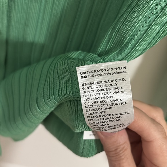 White House Black Market Lush Jade Medium Snap Front Cardigan & V-neck Tank - Picture 6 of 11